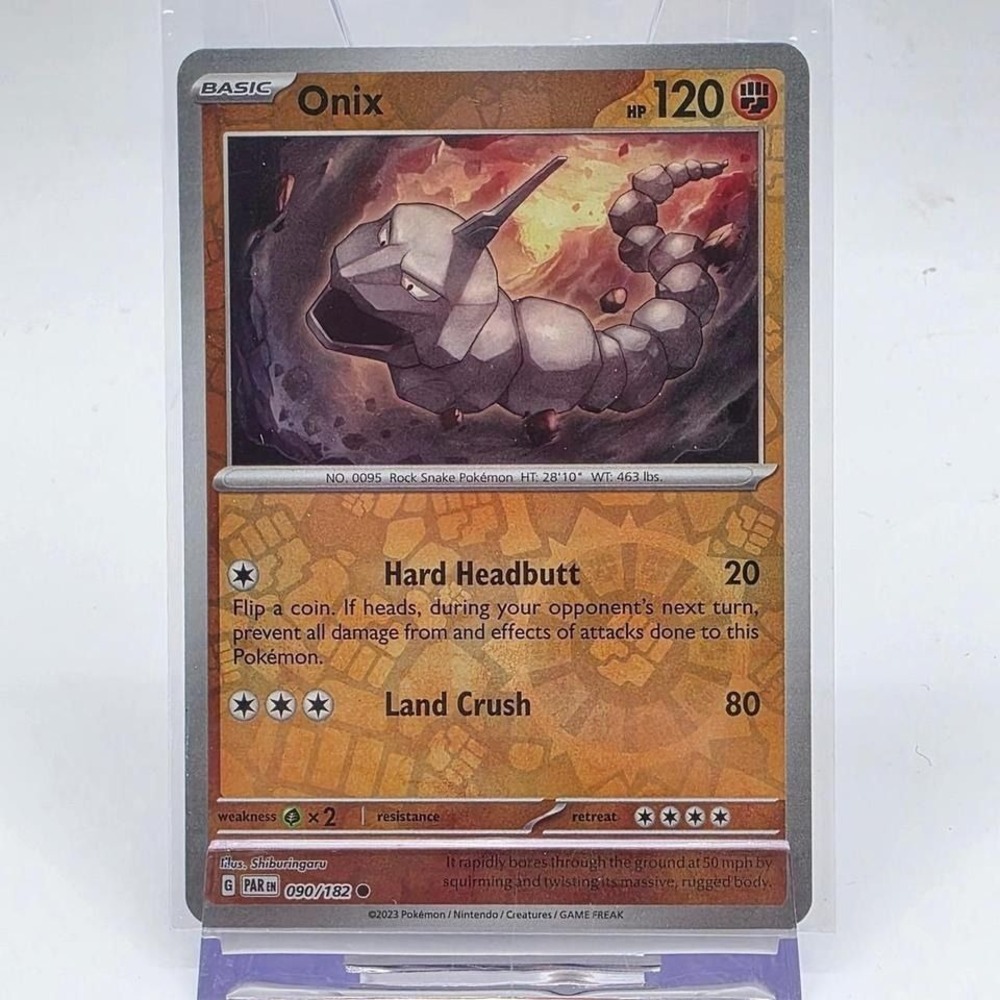 Pokemon Onix 090/182 Reverse Holo Paradox Rift Scarlet & Violet Common Card